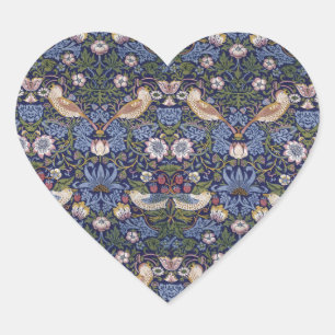 Pegatina En Forma De Corazón Ladrón de la fresa de William Morris