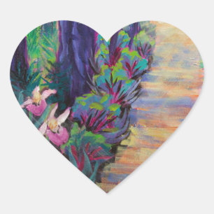 Pegatina En Forma De Corazón Lady Slippers en el camino