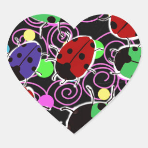 Pegatina En Forma De Corazón Ladybug