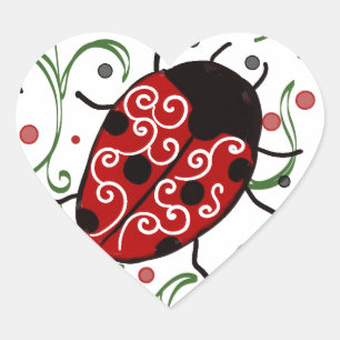 Pegatina En Forma De Corazón Ladybug
