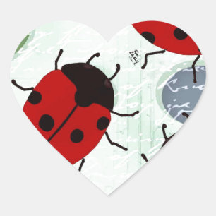 PEGATINA EN FORMA DE CORAZÓN LADYBUGS