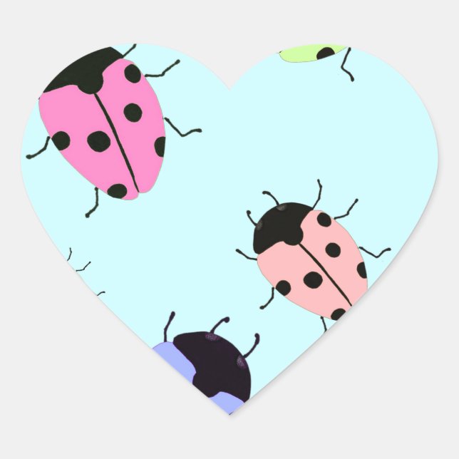 PEGATINA EN FORMA DE CORAZÓN LADYBUGS (Anverso)