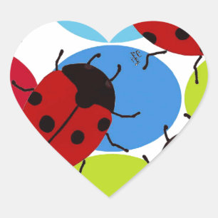 PEGATINA EN FORMA DE CORAZÓN LADYBUGS