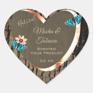 Pegatina En Forma De Corazón Láminas de productos de grano de madera marrón osc