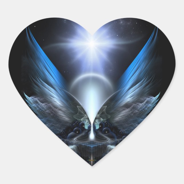 Pegatina En Forma De Corazón Las Alas De La Antropolis (Anverso)