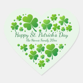 Pegatina En Forma De Corazón Las bendiciones irlandesas y los tréboles son símb