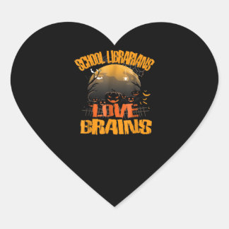 Pegatina En Forma De Corazón Las bibliotecas escolares aman los cerebros divert