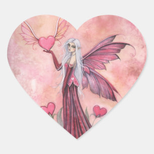 Pegatina En Forma De Corazón Las Calcomanías de la Hada Voladora del Día de San