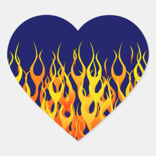 Pegatina En Forma De Corazón Las Carreras clásicas flamean el fuego en la