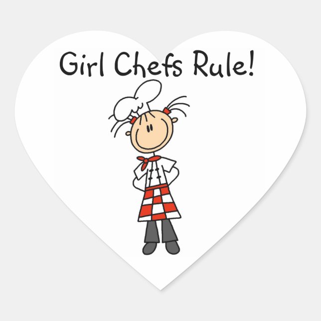 Pegatina En Forma De Corazón Las Chefs Mandan (Anverso)