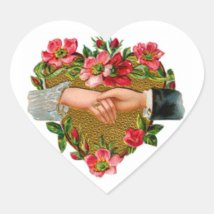 Pegatina En Forma De Corazón Las manos de los amantes