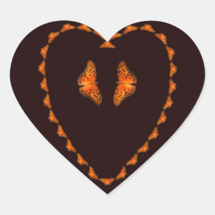 Pegatina En Forma De Corazón Las mariposas de la pasión bailan en el corazón os