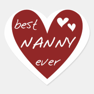 Pegatina En Forma De Corazón Las mejores camisetas y regalos de la niñera del