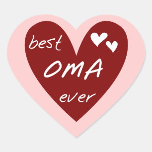 Pegatina En Forma De Corazón Las mejores camisetas y regalos de Oma del corazón