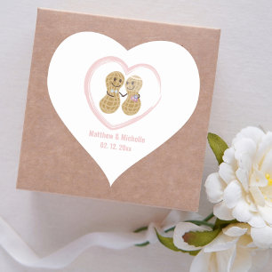 Pegatina En Forma De Corazón Las nueces entre ellas son una novia linda y un Bo