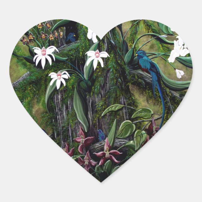 Pegatina En Forma De Corazón Las selvas de Tikal (Anverso)