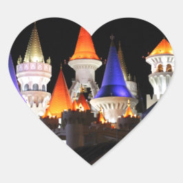 Pegatina En Forma De Corazón Las Vegas Castle Hotel Gaming Vegas City Colorous