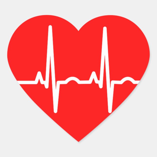 Pegatina En Forma De Corazón latido (Anverso)