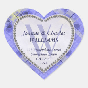 Pegatina En Forma De Corazón Lavender Lilac Sun Sparkle Pegatinas Monogramados