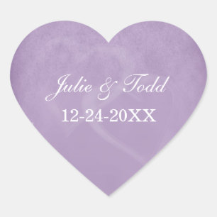 Pegatina En Forma De Corazón Lavender Vintage Guardar la fecha
