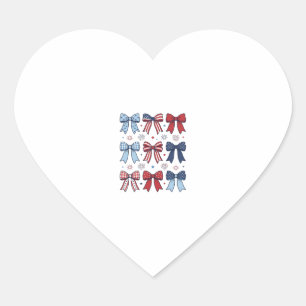 Pegatina En Forma De Corazón Lazos Coquetos Patrióticos Diseño Vector Vintage_1