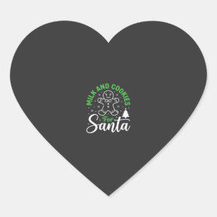 Pegatina En Forma De Corazón Leche y Galletas de Navidad para Santa