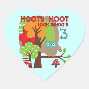 Pegatina En Forma De Corazón Lechuza 3 camisetas de cumpleaños y regalos