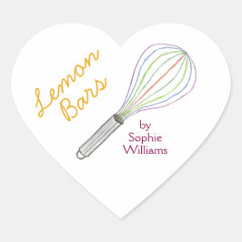Pegatina En Forma De Corazón Lemon bar baking stickers / made with love