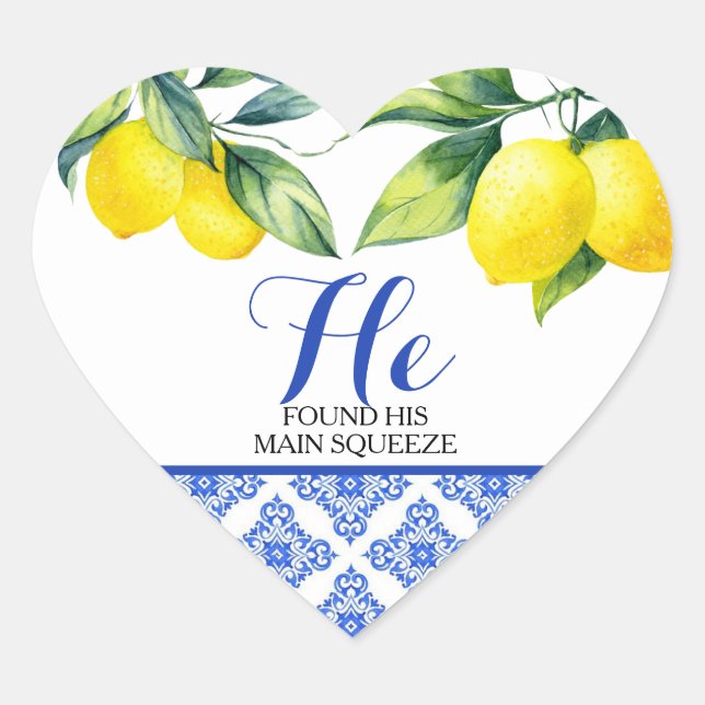 Pegatina En Forma De Corazón Lemon Shower (Anverso)