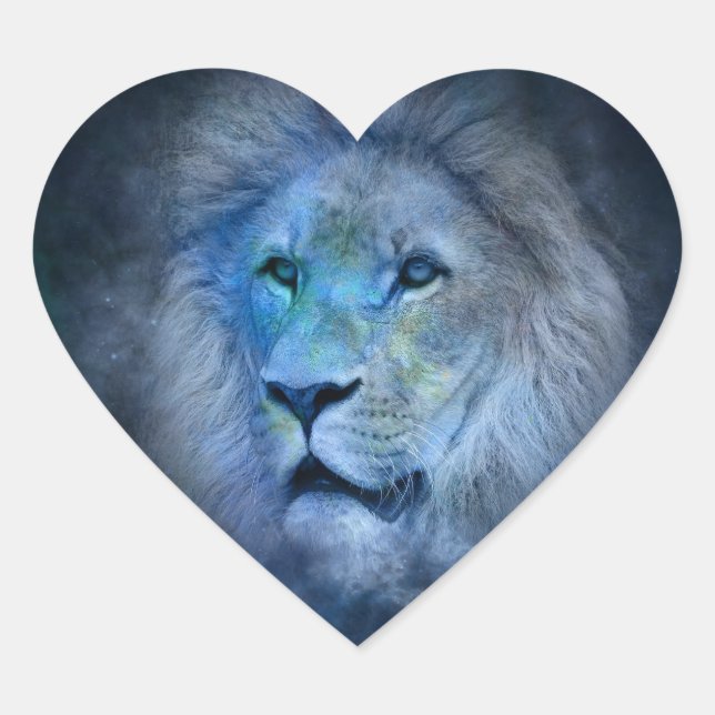 Pegatina En Forma De Corazón león (Anverso)