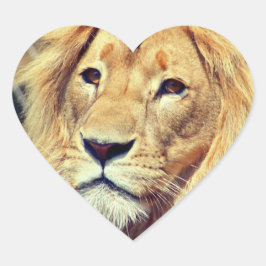 Pegatina En Forma De Corazón León