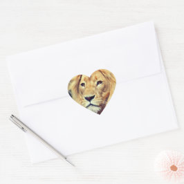 Pegatina En Forma De Corazón León