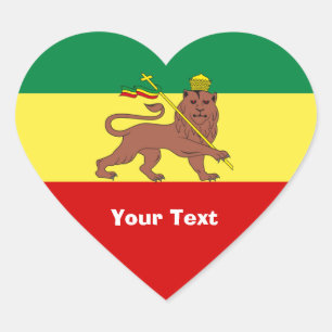 Pegatina En Forma De Corazón León del reggae de Rasta de Judah