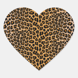 Pegatina En Forma De Corazón Leopardo