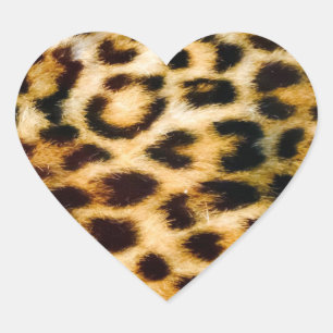 Pegatina En Forma De Corazón Leopardo Cheetah Print Faux Fur
