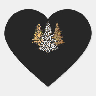 Pegatina En Forma De Corazón leopardo de las navidades cheetah regalo de impres