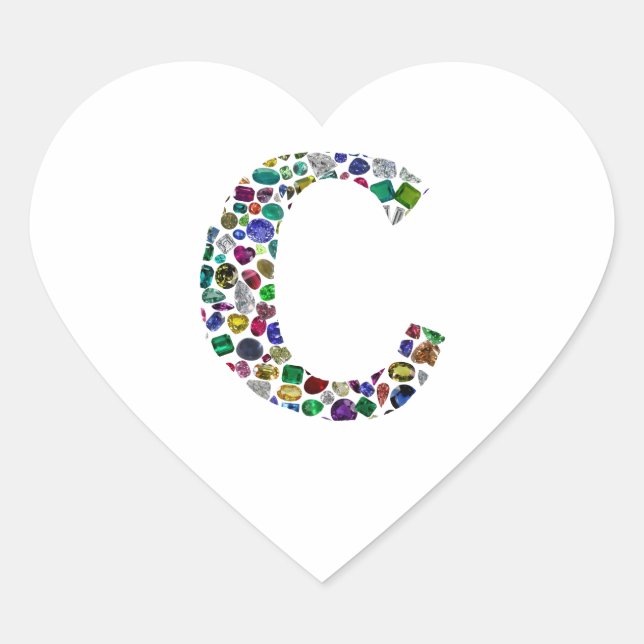 Pegatina En Forma De Corazón Letra monográfica inicial C moda (Anverso)
