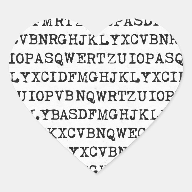 Pegatina En Forma De Corazón Letras de máquina antiguas (Anverso)