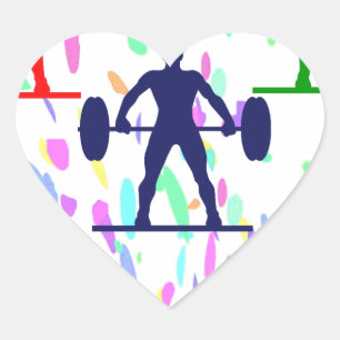 PEGATINA EN FORMA DE CORAZÓN LEVANTAMIENTO DE PESAS