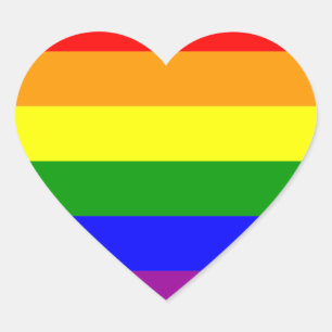 Pegatina En Forma De Corazón LGBT+orgullo- gay. Arcoiris cardíaco.