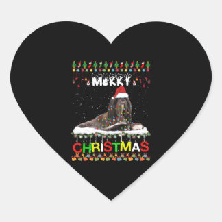 Pegatina En Forma De Corazón Lhasa Apso Árbol de Navidad Luz Pajama Navidad Per