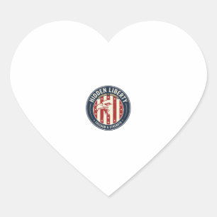 Pegatina En Forma De Corazón Libertad Oculta Patriótica Ilusión Óptica Patrióti