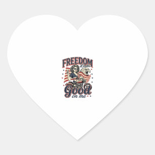 Pegatina En Forma De Corazón Libertad Se Ve Bien Águila Vintage Patriótica
