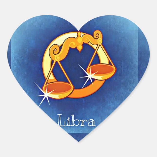 Pegatina En Forma De Corazón libra horoscope (Anverso)