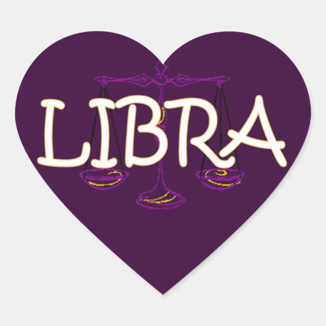 Pegatina En Forma De Corazón Libra zodiac (Anverso)