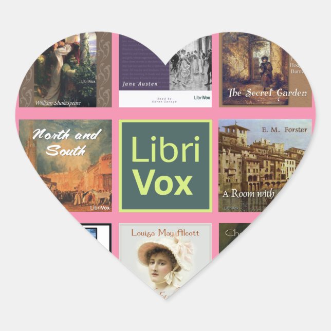 Pegatina En Forma De Corazón LibriVox GIRL. (Anverso)