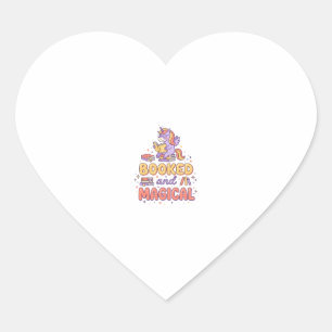 Pegatina En Forma De Corazón Libro de Unicornio y Magia Imprimir Preparar Fondo