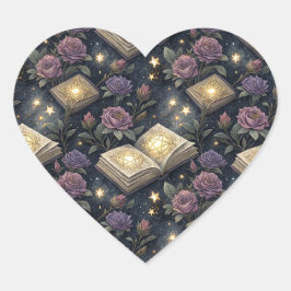 Pegatina En Forma De Corazón Libros Mágicos