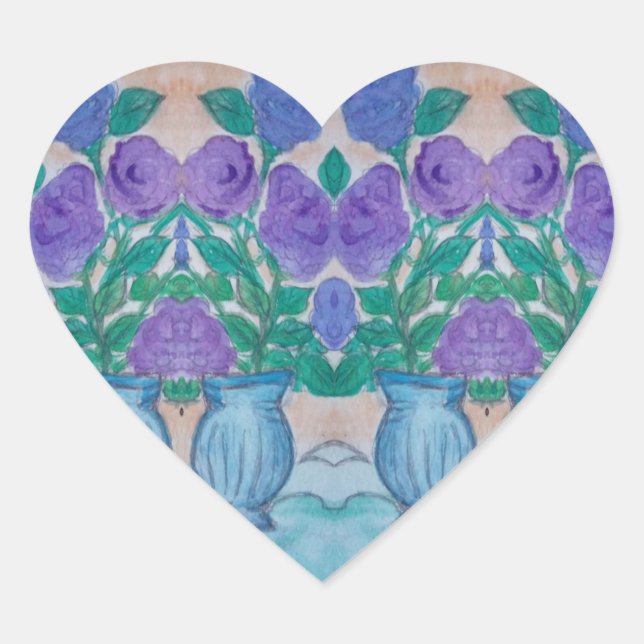 Pegatina En Forma De Corazón lilactina (Anverso)