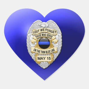 Pegatina En Forma De Corazón Línea azul delgada de una especie